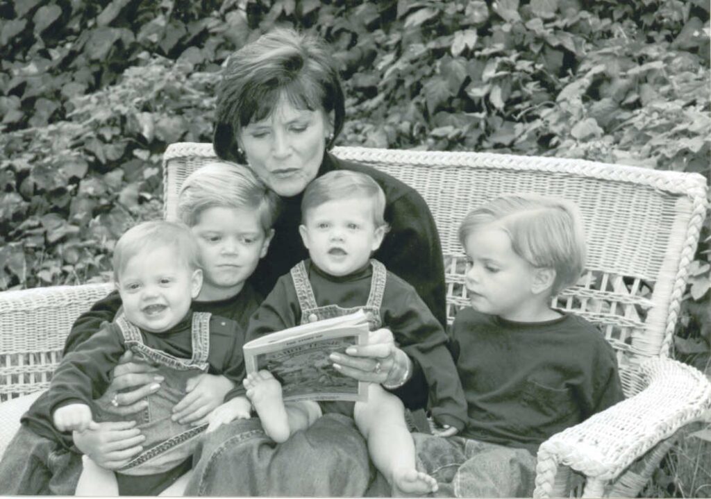Betty with grandkids 2000